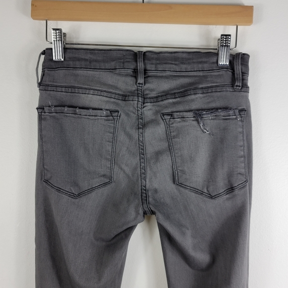 Frame Le Skinny De Jeanne Distressed Mid Rise Jean - Picture 8 of 11